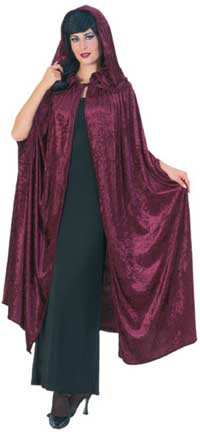Deluxe 63 inch Gothic Hooded Crushed Velvet Cloak-0