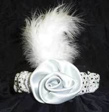 Headband with Rose - Silver-0