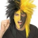 Black/Yellow Sports Fanatic Wig-0