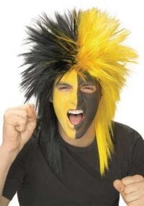 Black/Yellow Sports Fanatic Wig-0