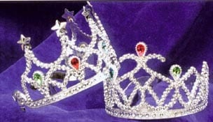 Silver Tiara with Colored Stones-0