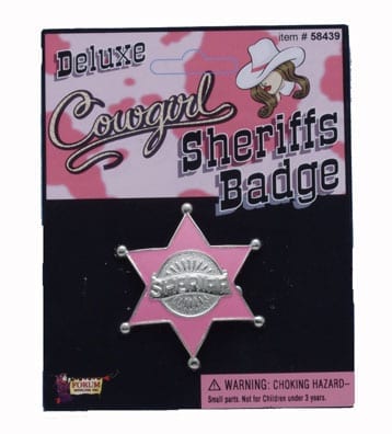 Cowgirl Pink Sheriff Badge-0