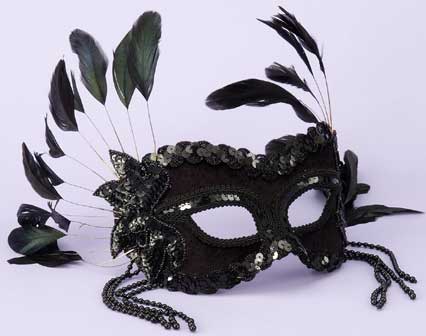 Black Mask with Beads-0