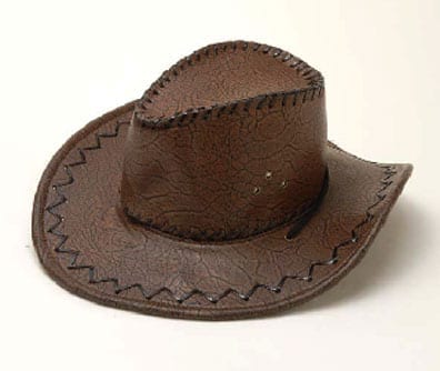 Brown Leather Cowboy Hat-0