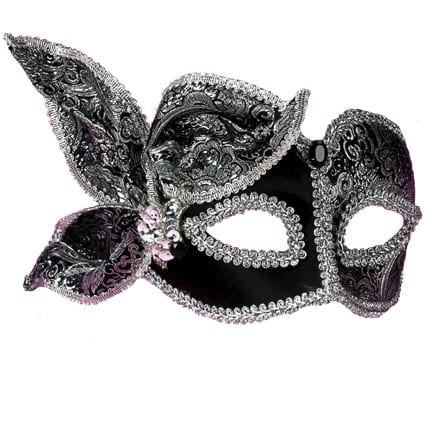 Fancy Veneitan Mask - Black & Silver-0