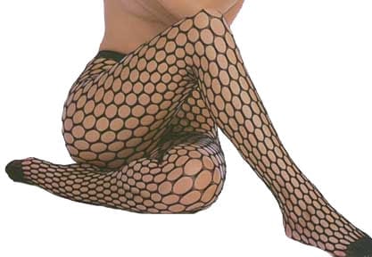 Lycra Large Pot Hole Black Adult Pantyhose - Costume Holiday House