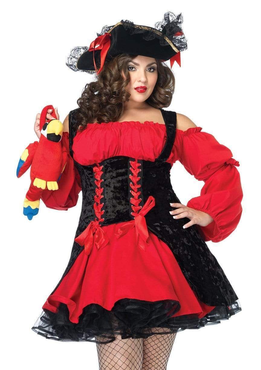 Women's Plus Size Laced-Front Pirate Blouse
