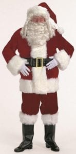 Burgundy Velvet Santa Suit - XL -0