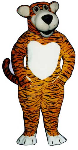 Smiling Tiger Mascot Costume-0