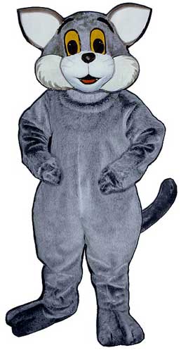 Gray Cat Mascot Costume-0